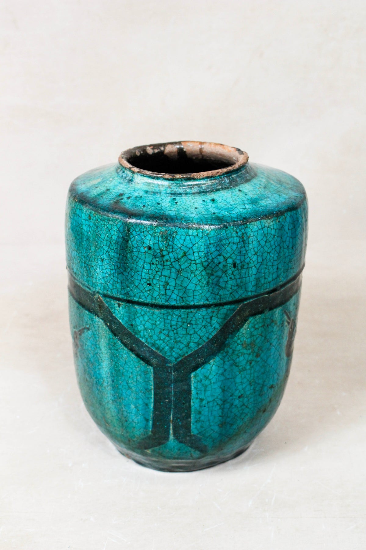 Vintage Emerald Green Pot - EGP 13