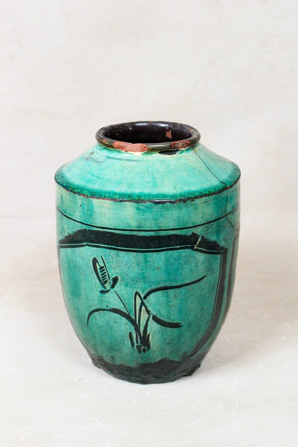 Vintage Emerald Green Pot - EGP 14