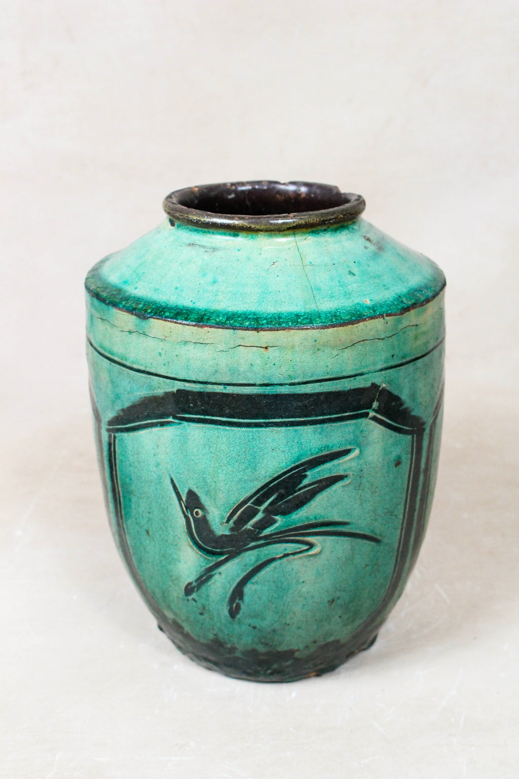 Vintage Emerald Green Pot - EGP 14