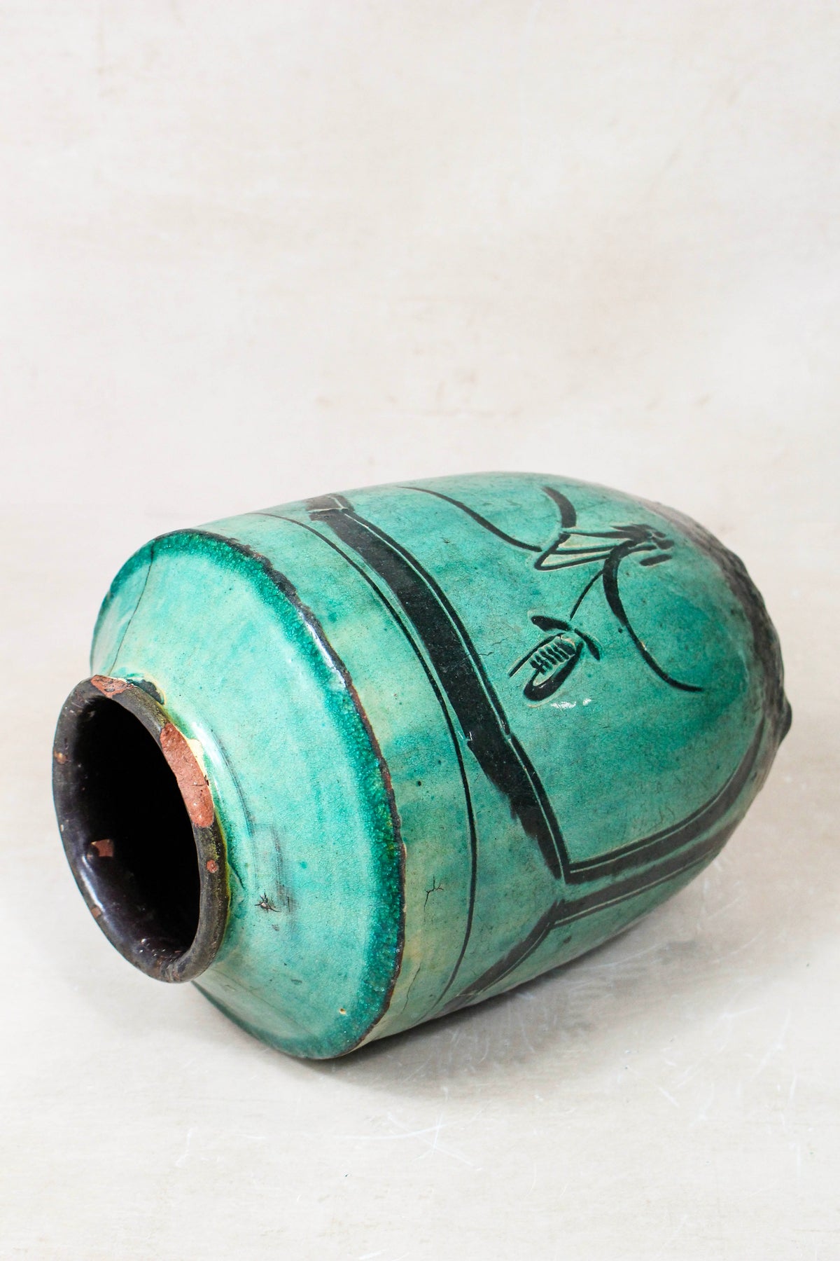 Vintage Emerald Green Pot - EGP 14
