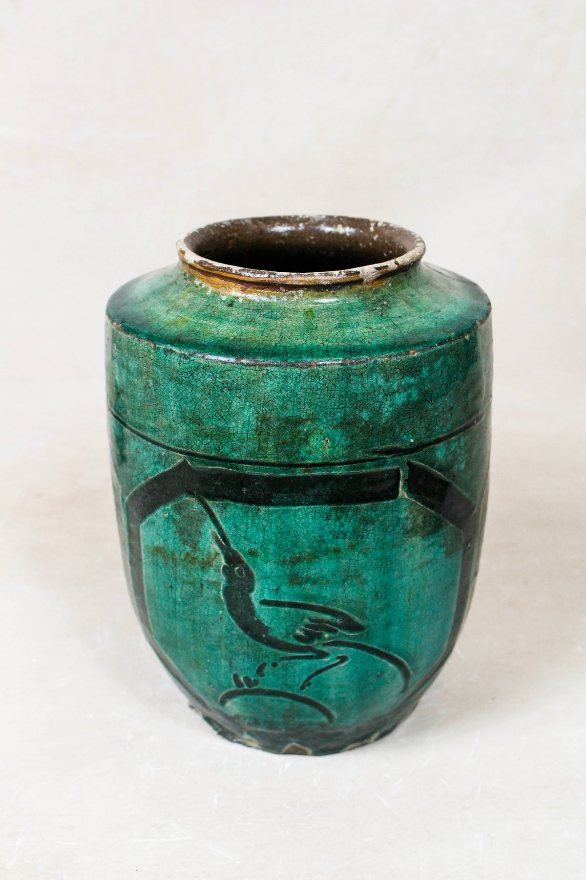 Vintage Emerald Green Pot - EGP 16