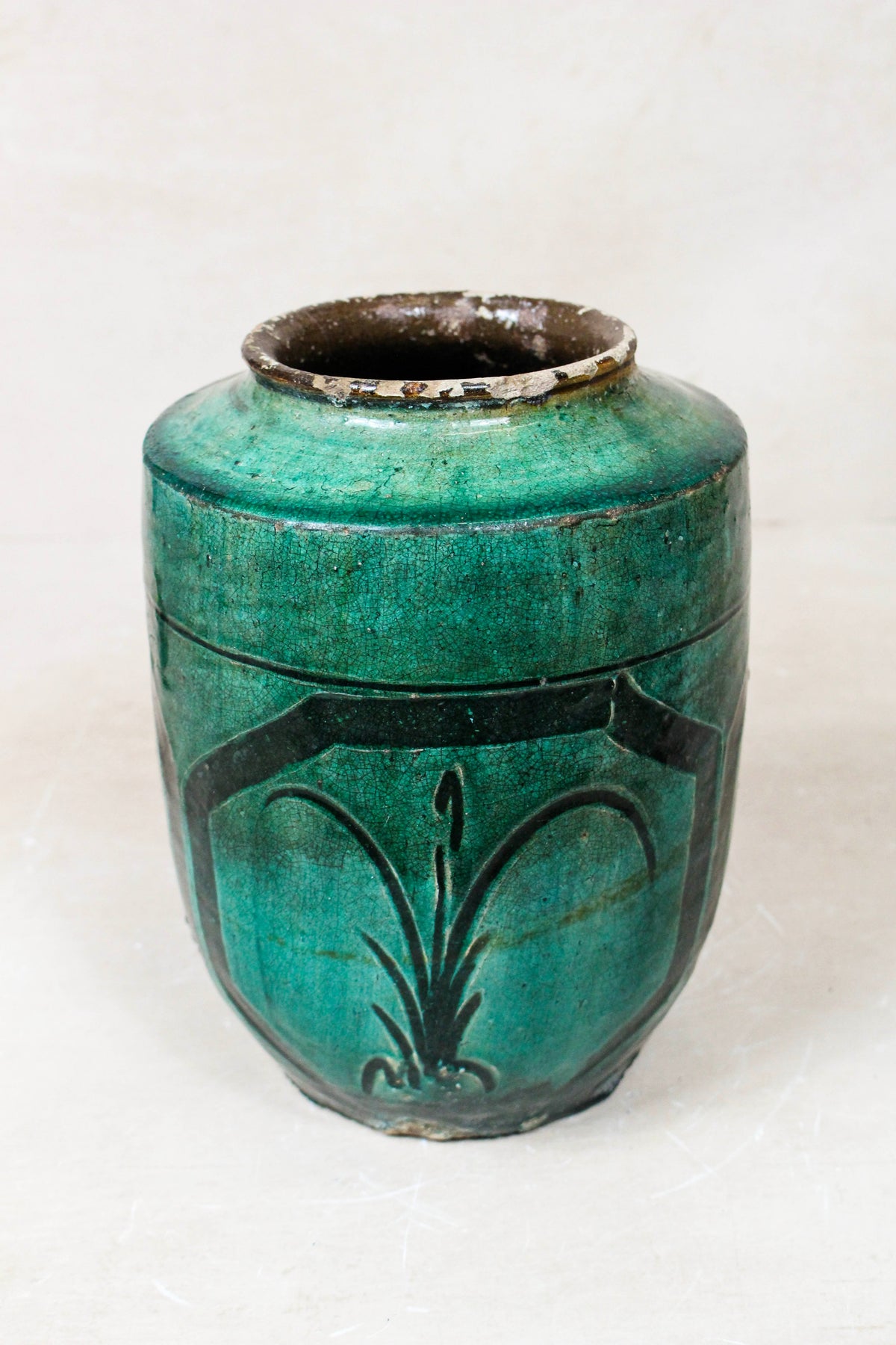 Vintage Emerald Green Pot - EGP 16