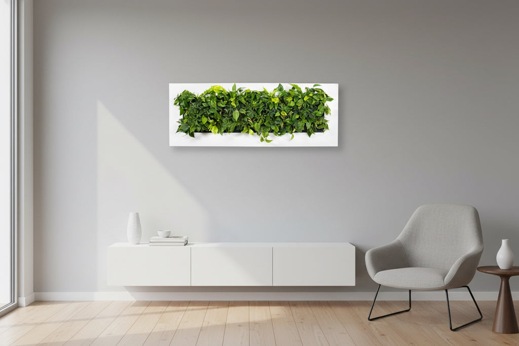 Living Wall Picture Frame | White | 192cm | Self-Watering | No Plumbing Required