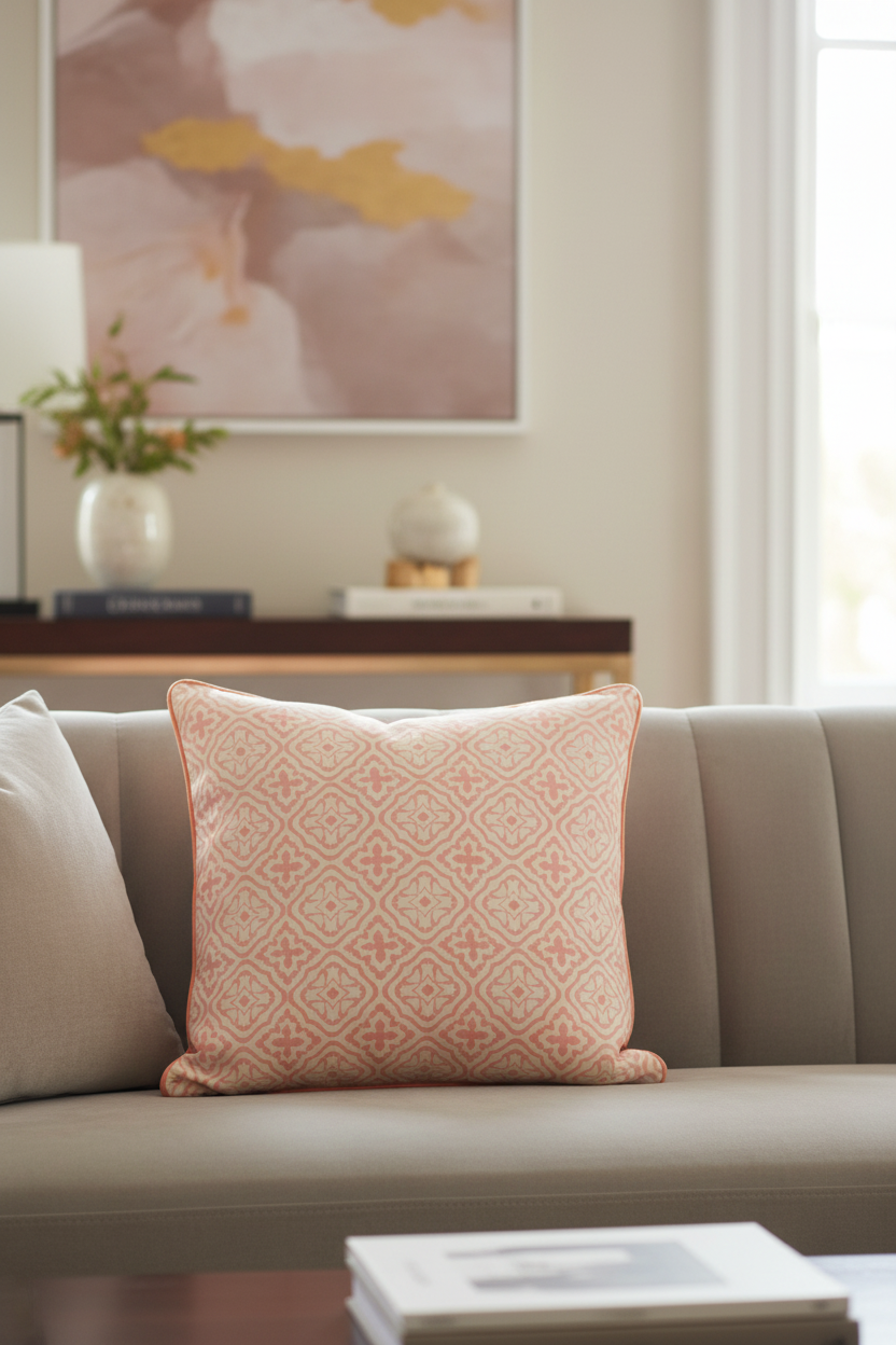 Antonia Blossom Lattice Cushion Cover
