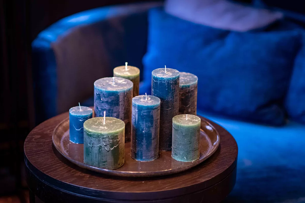 Luxury Rustic CANDLE - NAVY BLUE