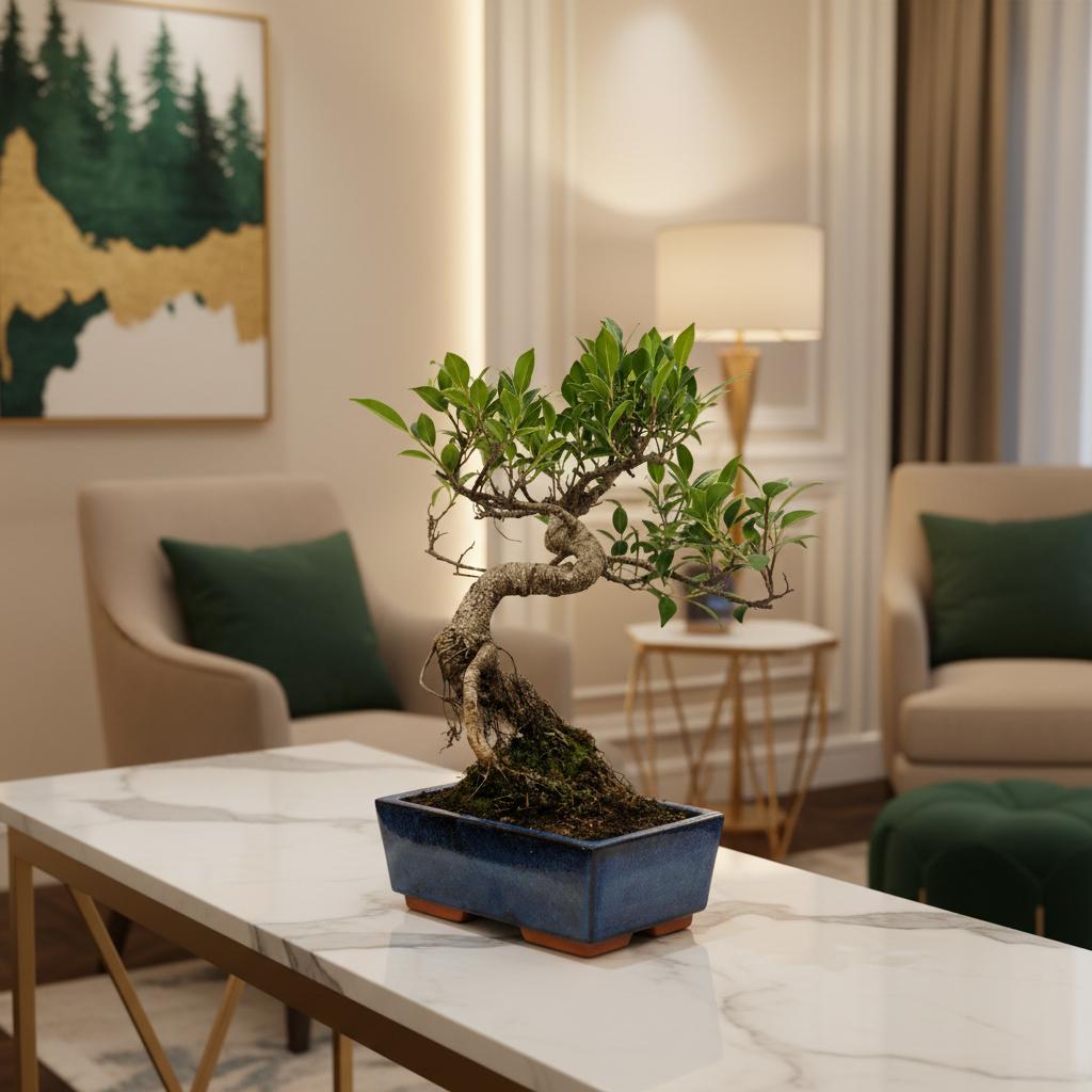 Ficus Microcarpa (Banyan Fig) Indoor Bonsai Tree | Shaped | In 20cm Pot