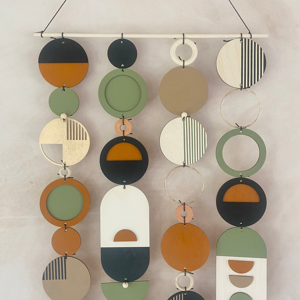 Longer Wall Art - Geometric Artwork - Minimal Home Decor - New Home Trend - Slim Centre Piece Art - Thin Wall Tapestry - Wood Art