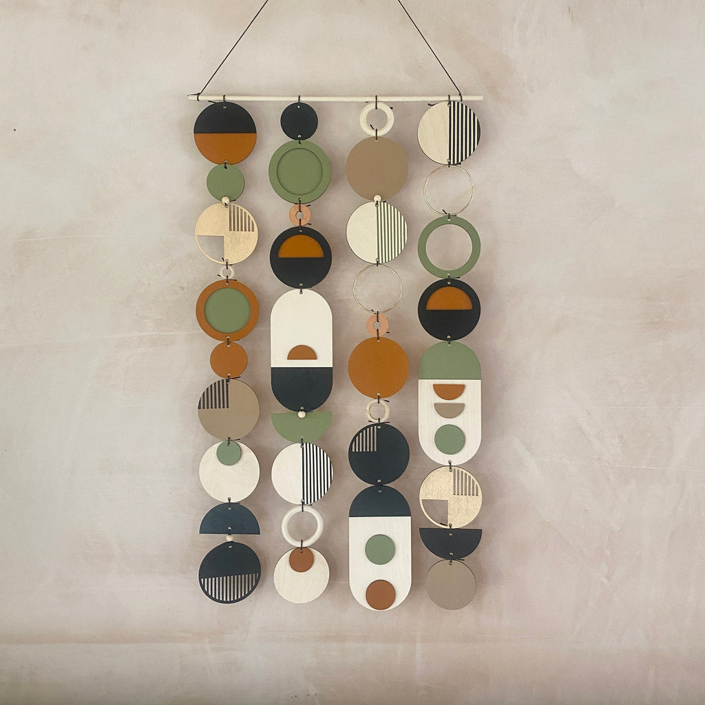 Longer Wall Art - Geometric Artwork - Minimal Home Decor - New Home Trend - Slim Centre Piece Art - Thin Wall Tapestry - Wood Art