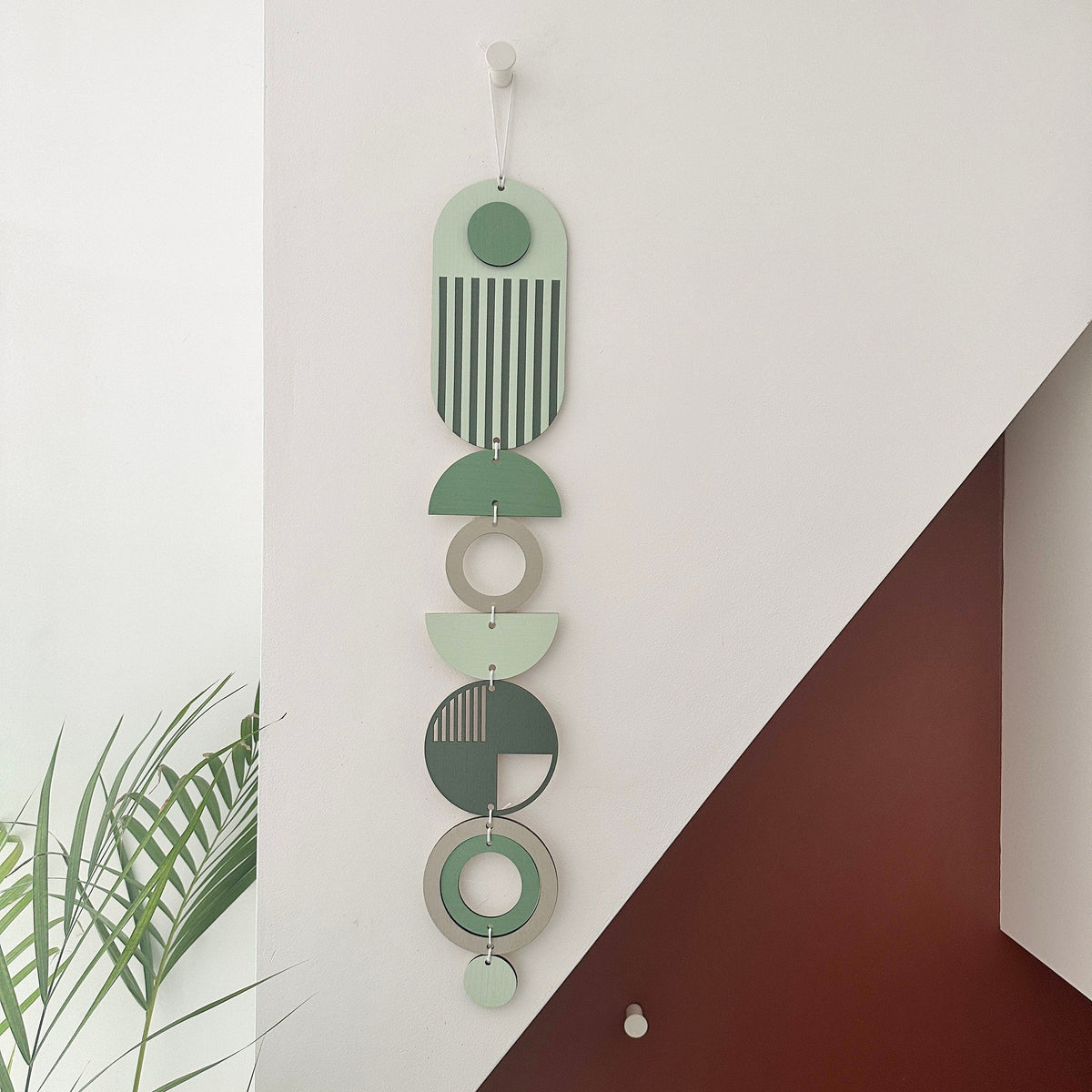 Green and Grey Wall Hanging - Green Decor - Geometric Art