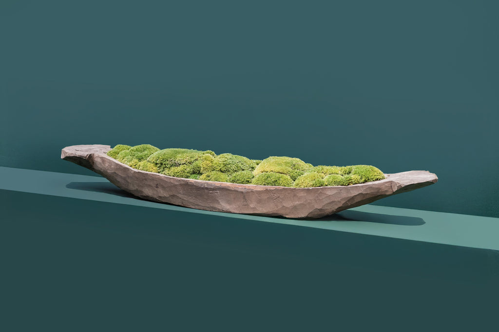 Mokoro Canoe Preserved Moss Table Display | Handmade Planter |