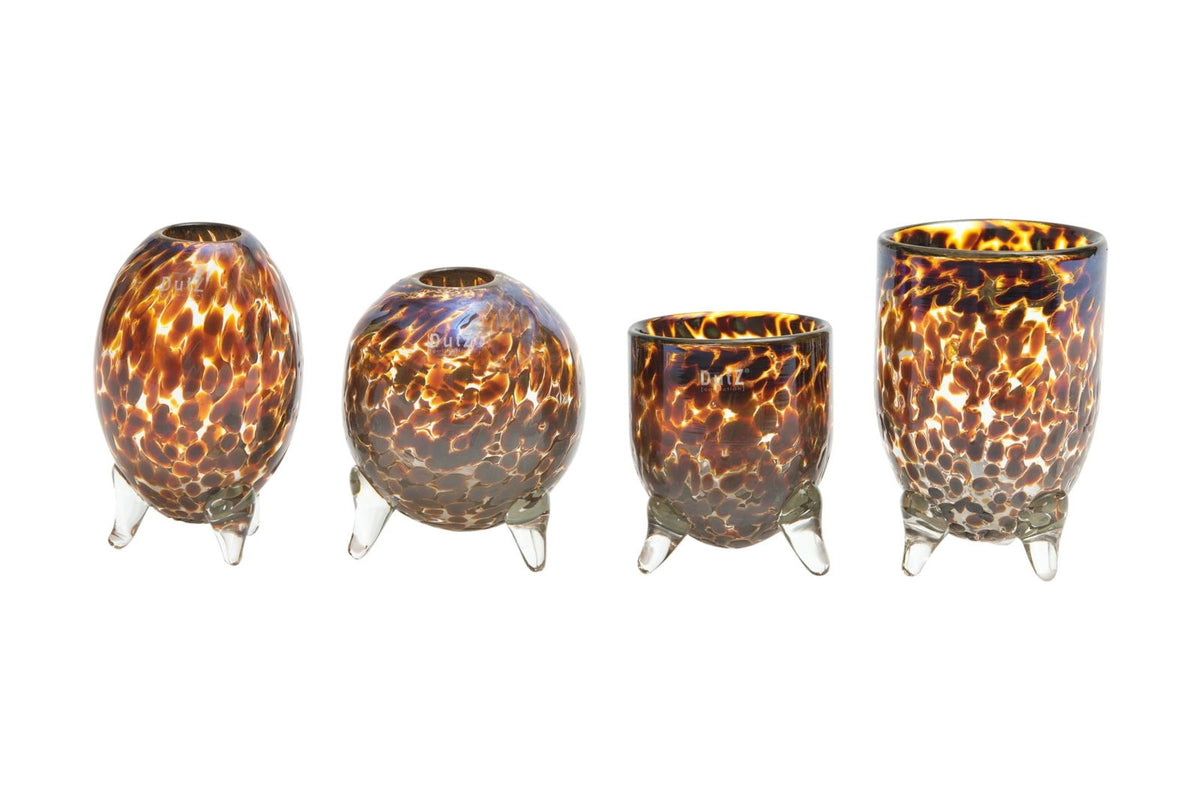 EVITA Mouthblown Glass Vases with Feet - Set of 4pcs - in Multiple Colours