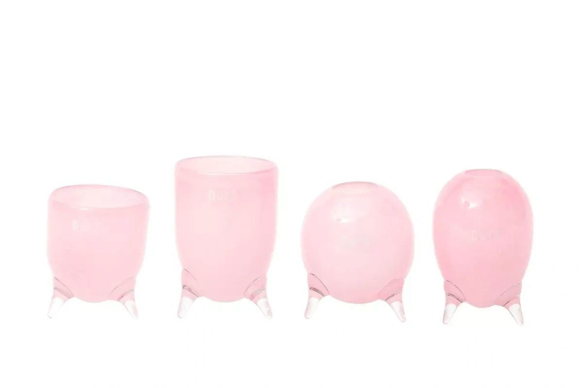 EVITA Mouthblown Glass Vases with Feet - Set of 4pcs - in Multiple Colours