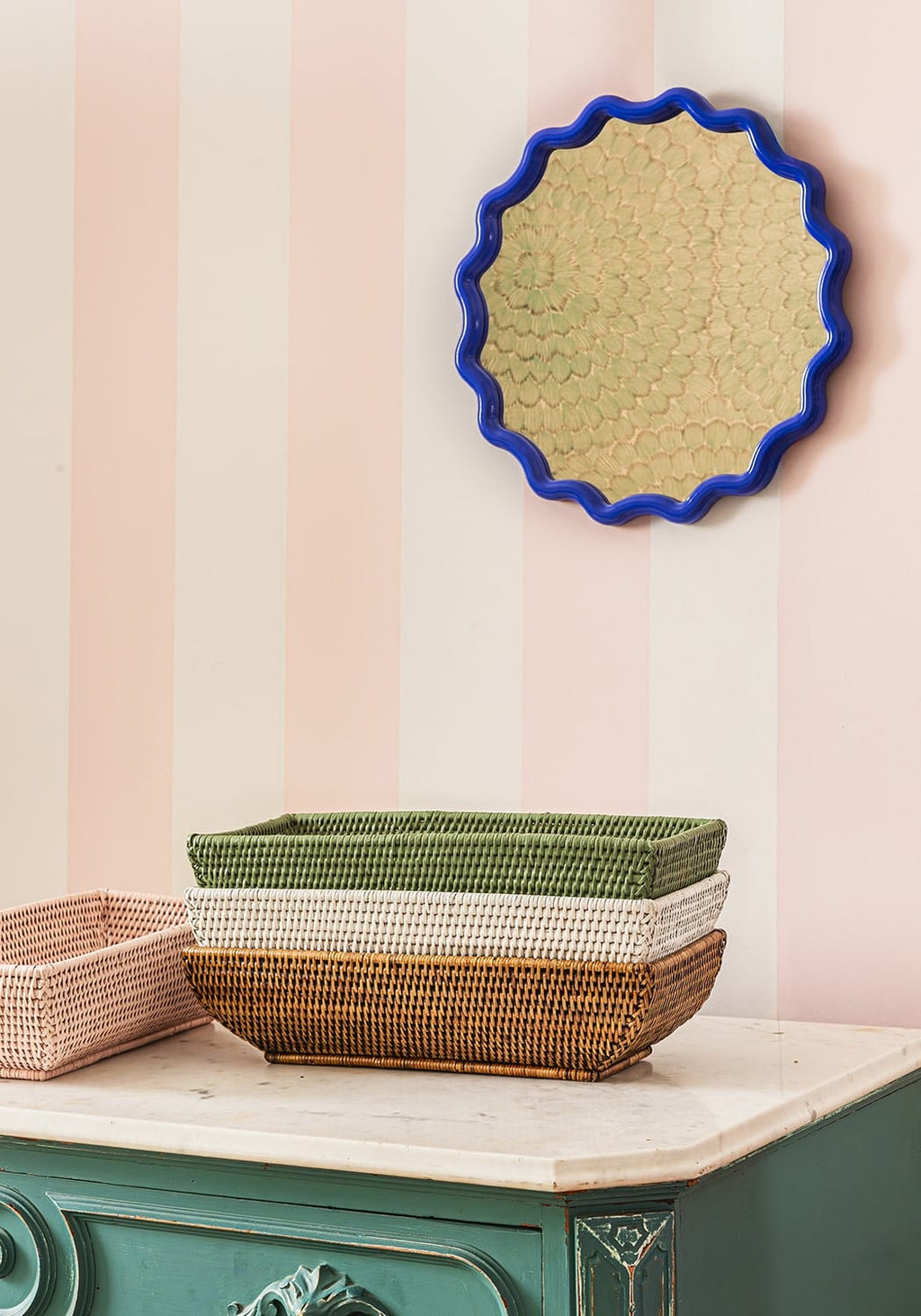 Wiltshire Long Rattan Basket in Classic Brown
